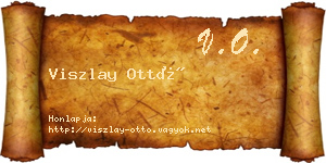 Viszlay Ottó névjegykártya